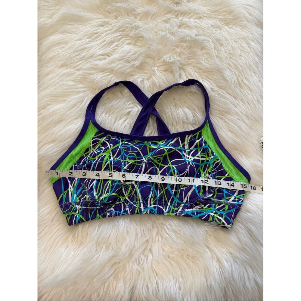 Women’s  XersionPurple & Green Swim Sports Bra - Performance Swim Top